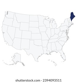 Map of Maine state of USA. USA map