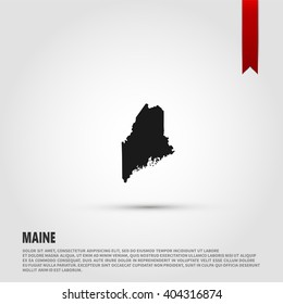 Map of the Maine state. Vector illustration design element. Flat style design icon.