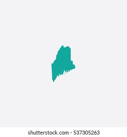 Map of Maine Vector Illustration Silhouette Design
