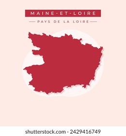 Map of Maine-et-Loire - Pays de la Loire - France region outline silhouette graphic element Illustration template design