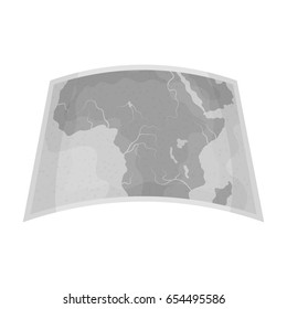 Map of mainland Africa.African safari single icon in monochrome style vector symbol stock illustration web.