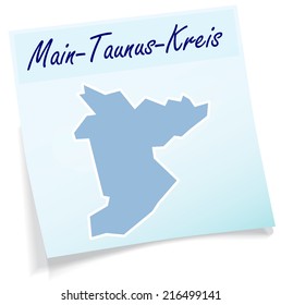 Map of Main-Taunus-Kreis as sticky note in blue