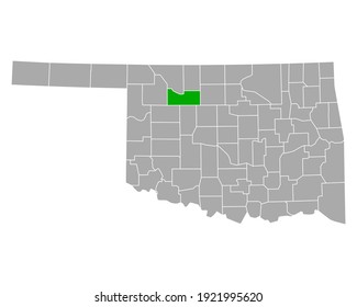 Map of Major in Oklahoma on white