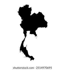 Map Maker Illustrated Thailand Maps SIlhouette Black Vector Element