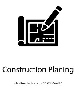 Map making with pencil known as construction planning 