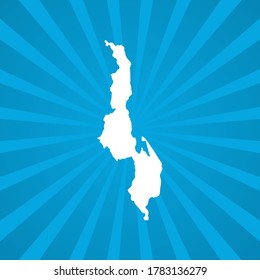 Map of Malawi blue comic pop art vector.
