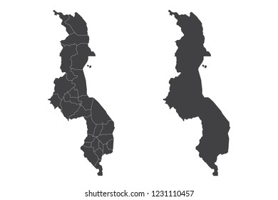 Map - Malawi Couple Set , Map of Malawi,Vector illustration eps 10.