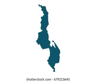 Map of Malawi - High detailed on white background. Abstract design vector illustration eps 10.