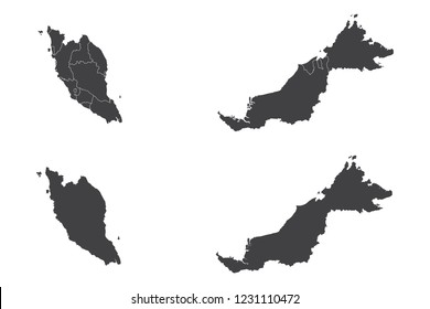 Map - Malaysia Couple Set , Map of Malaysia,Vector illustration eps 10.