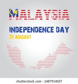 Map of malaysia and happy malaysia independence day