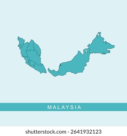 Map of Malaysia Isolated Vector – Ideal for Websites, Infographics, Travel, Reports, and Global Projects