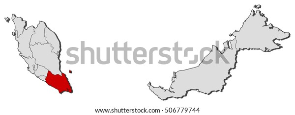 Map Malaysia Johor Darul Tazim Stock Vector Royalty Free 506779744