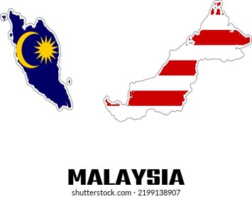 Map Malaysia Malaysian Flag Colors Caption Stock Vector (royalty Free 