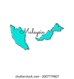 Map of Malaysia Vector Illustration Design Template.