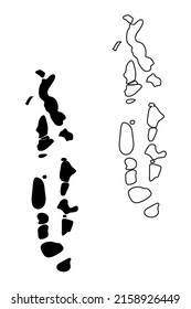 Map of Maldive. Basis silhouettes on white background