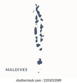 Map of Maldives. Maldives map vector illustration.