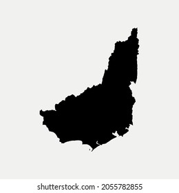Map of Maldonado - Uruguay outline silhouette vector illustration
