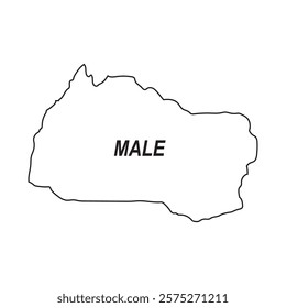 Map of Male, capital of the Maldives vector illustration design