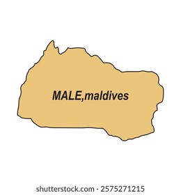 Map of Male, capital of the Maldives vector illustration design