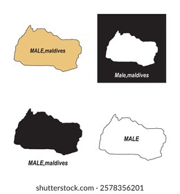 Map of Male, capital of the Maldives vector illustration design