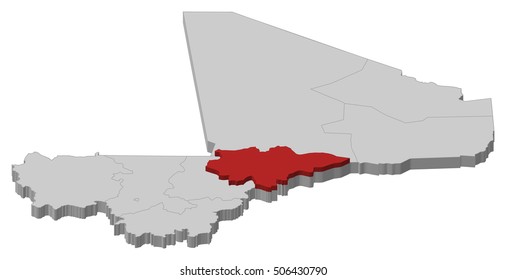 Map - Mali, Mopti - 3D-Illustration