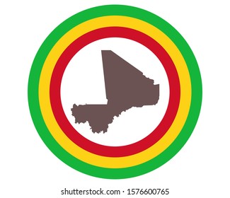 Map of Mali on background with flag