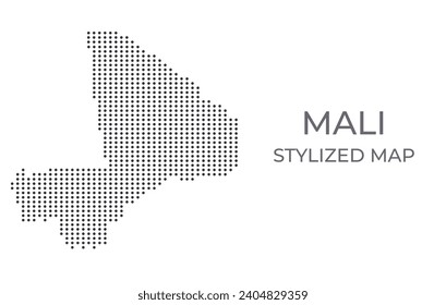 Map of Mali in a stylized minimalist style. Simple illustration of the country map.