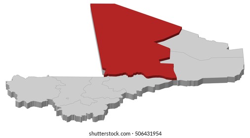 Map - Mali, Tombouctou - 3D-Illustration