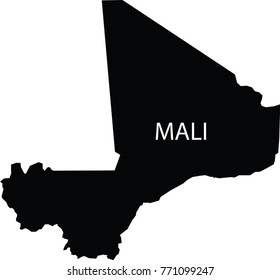 Map of Mali vector black on white background