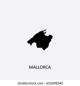 Map of Mallorca - Balearic Islands - Spain Vector Illustration