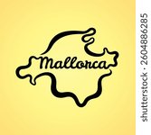 Map of Mallorca - shape and name in one line