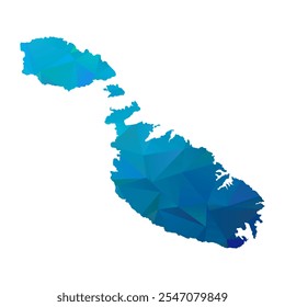 Map of Malta - Blue Polygonal Design For Your. Vector illustration eps 10.