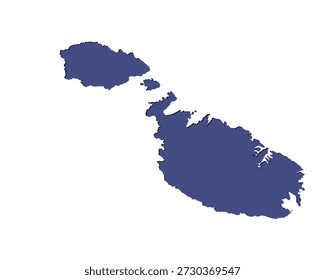Mapa de Malta, silueta de signo. Mapa mundial Globe. Ilustración vectorial aislada sobre fondo blanco. Continente europeo.