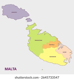 Map of Malta's Regions and Administrative Divisions