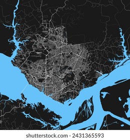 Map of Manaus, State of Amazonas, Brazil