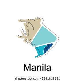 Karte von Manila modernes Design, Philippinen Karte Vektordesign-Vorlage