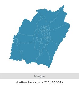 map of Manipur is a state of India with borders districts