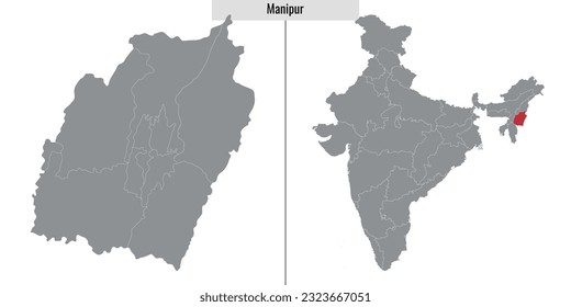 map of Manipur state of India and location on Indian map