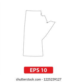 Map of Manitoba, Canada. Vector