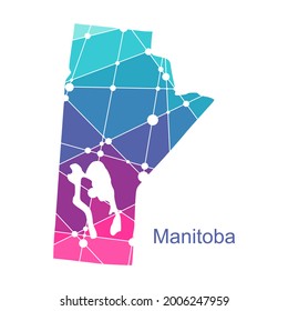 Map of Manitoba. Concept of travel and geography of Canada.