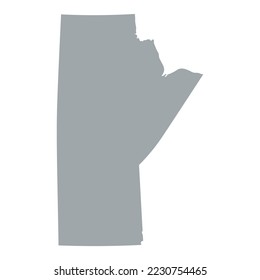 The map of the Manitoba province in grey color isolated on white background. Vector illustration