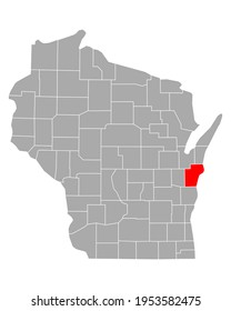 Map of Manitowoc in Wisconsin on white