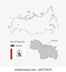map of Mari El republic, Russia