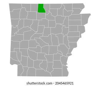 Map of Marion in Arkansas on white