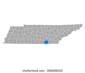 Mapa de Marion en Tennessee en blanco