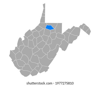 Map of Marion in West Virginia on white background