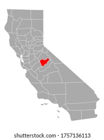 Map of Mariposa in California on white