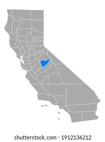 Map of Mariposa in California on white