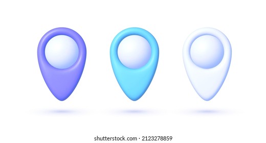 Map mark 3d, great design for any purposes. Realistic isolated vector. Map marker pointer icon set. 3d vector illustration