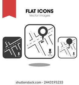 map marked alt Icon. Flat style design isolated on white background. Vector illustration
